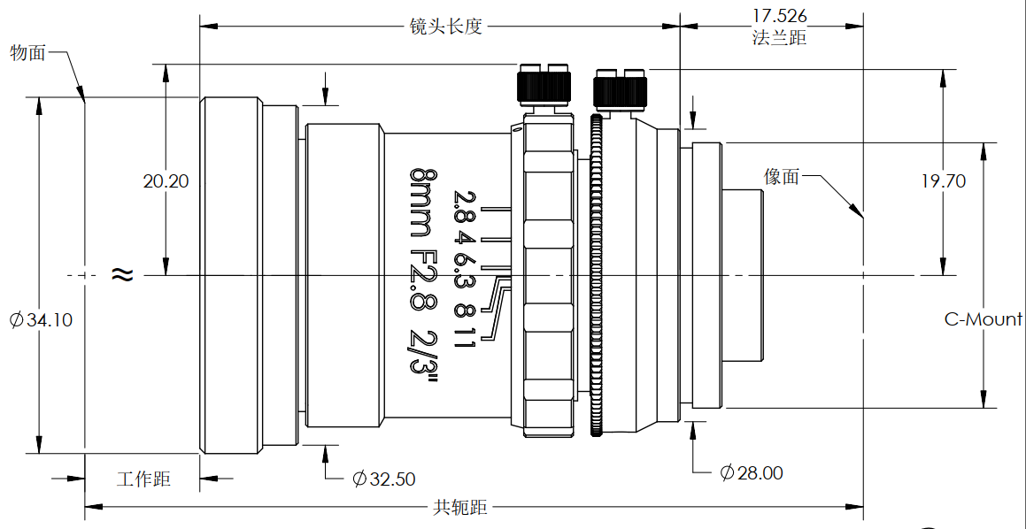 ZXJ-0828-8MP 产品尺寸