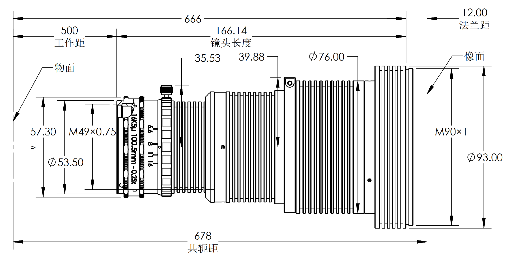 ZXJ-LS16K-0.2525X 产品尺寸