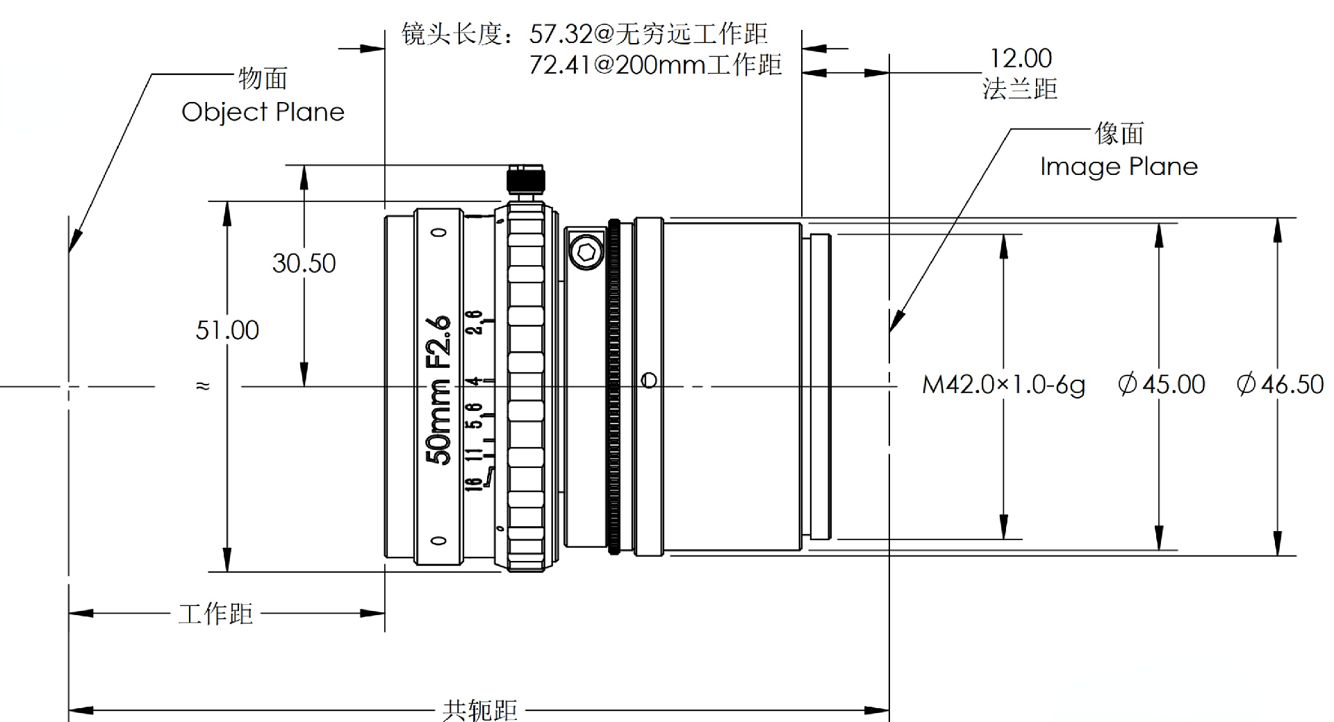 ZXJ-LS5026-M42 产品尺寸