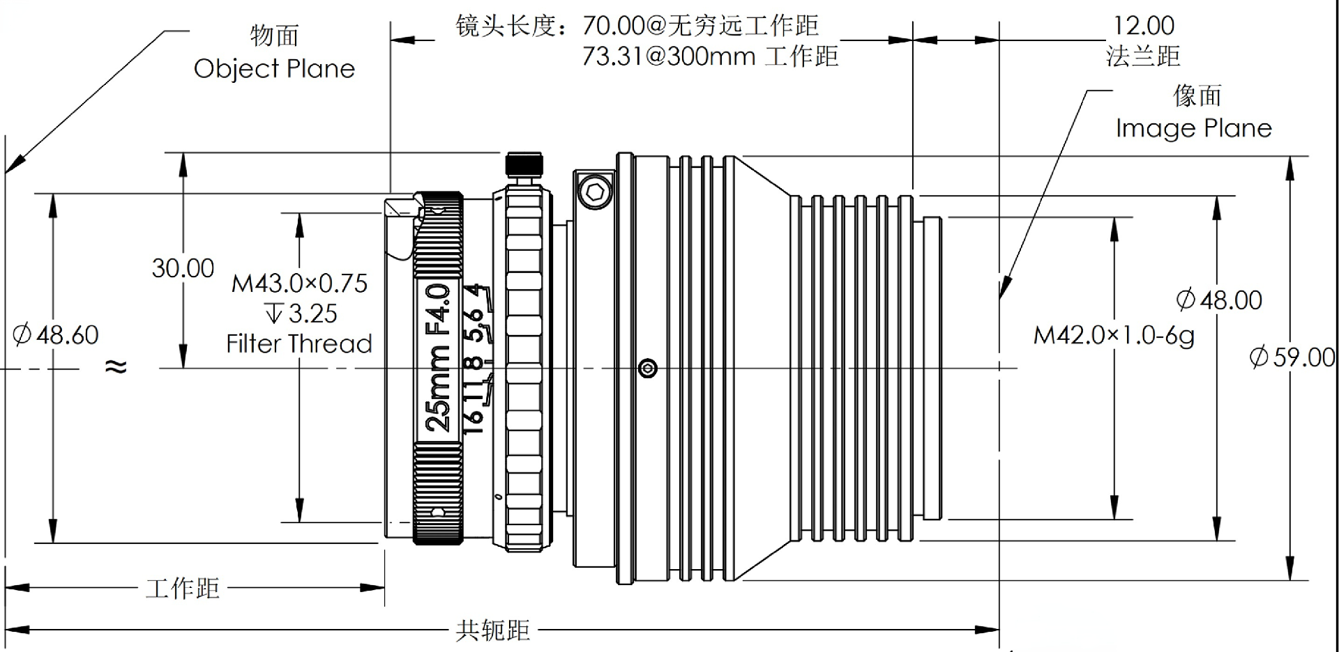 ZXJ-LS2540-M42 产品尺寸