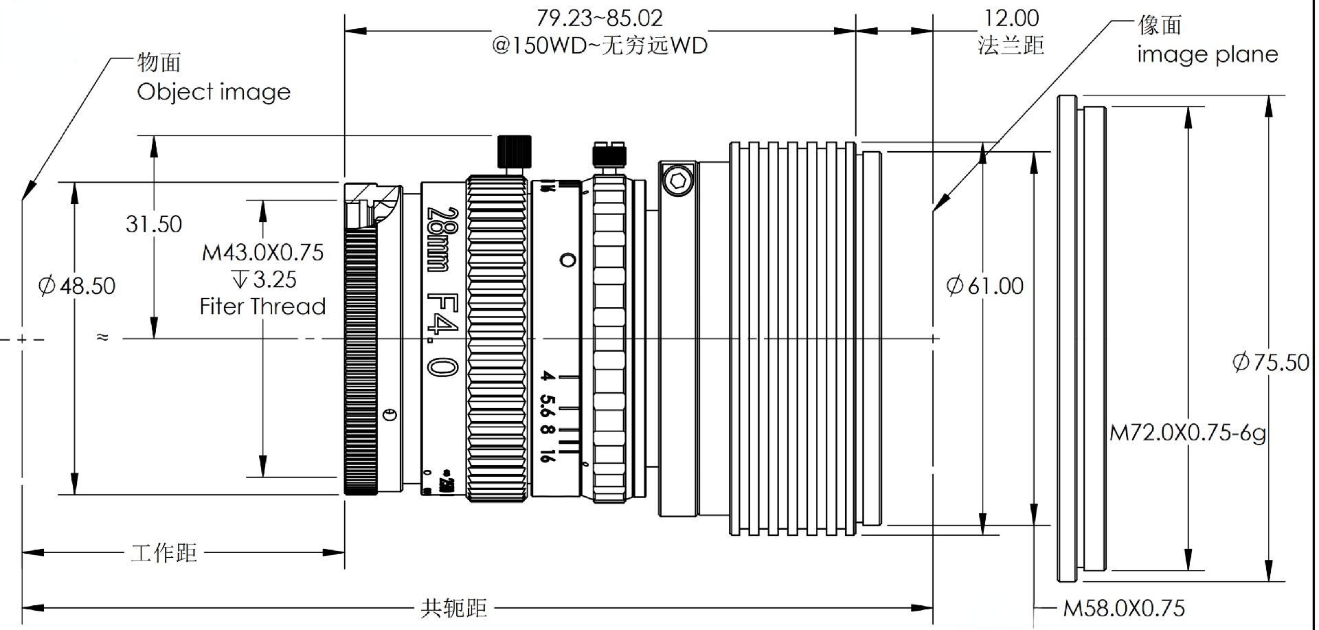 ZXJ-LS2840 产品尺寸