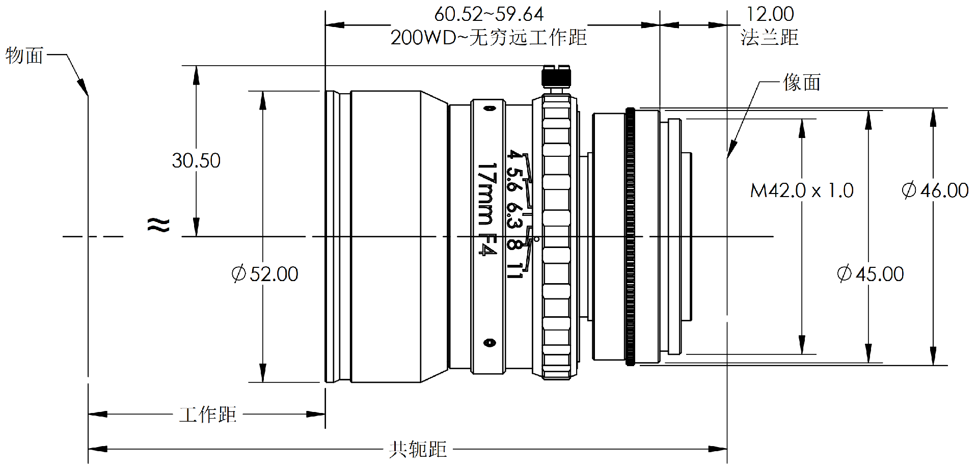 ZXJ-LS1740-M42 产品尺寸