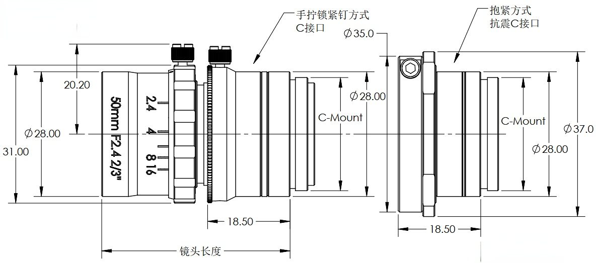 ZXJ-5024-8MP 产品尺寸